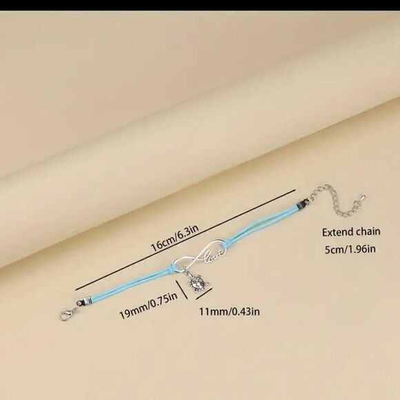 Ankle bracelet leather turtle women's new d59 - Picture 2 of 2